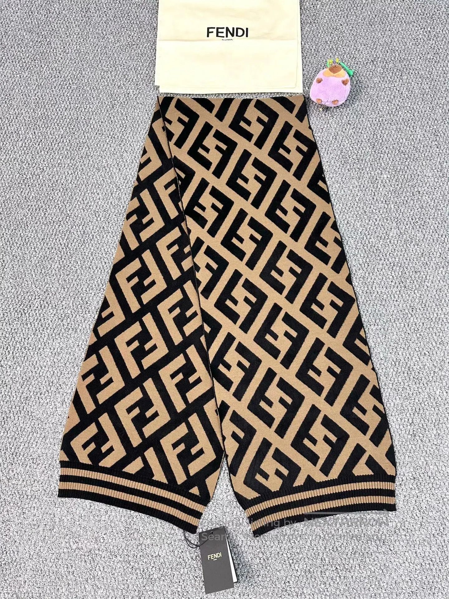 Fendi FENDI Classic Brown Monogram Logo Scarf| Size ONE SIZE - 1 Thumbnail