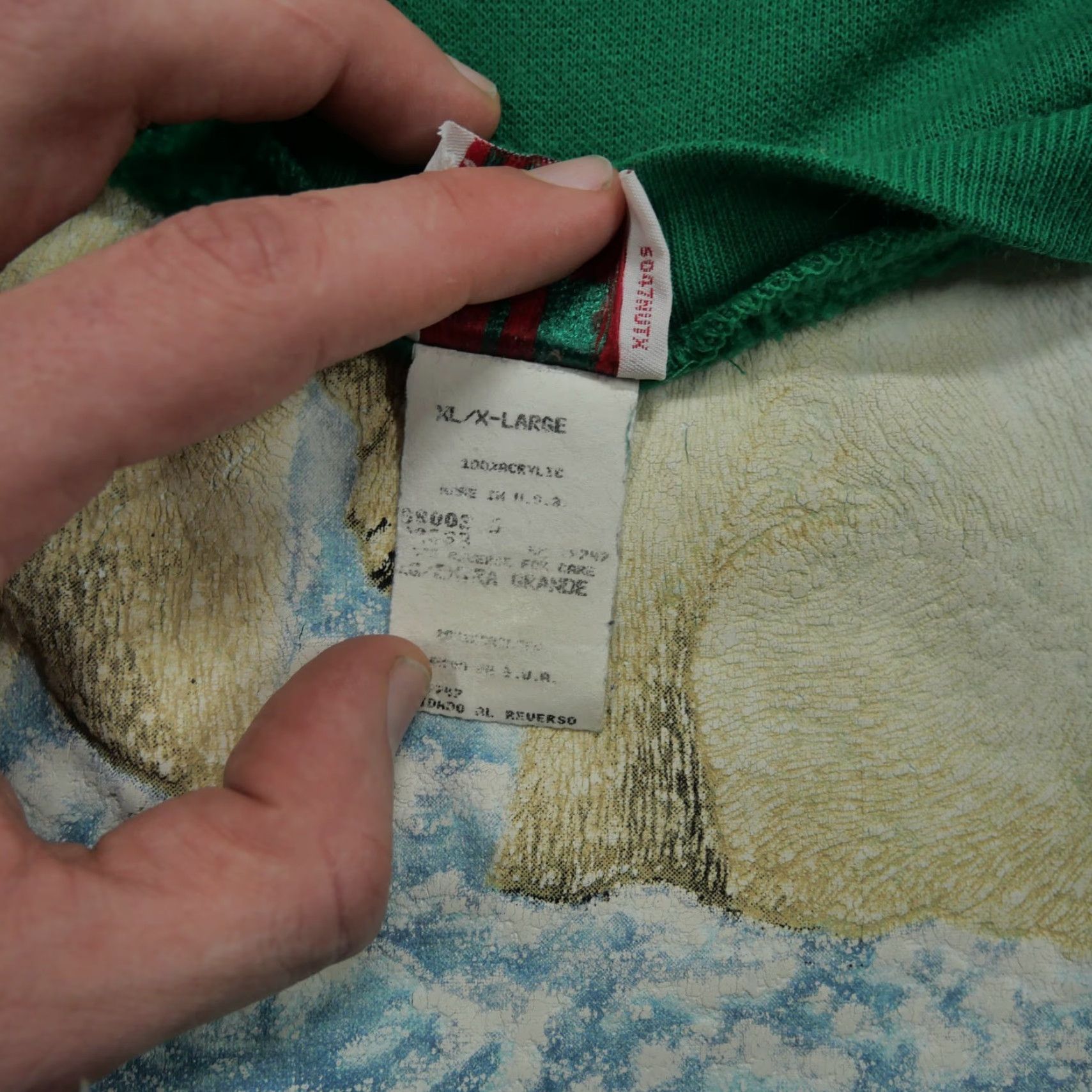 Vintage VINTAGE Polar Bear Sweatshirt Womens XL Green Pullover 90s Winter Casual Raglan Crew Neck Cotton Blend Size XL / US 12-14 / IT 48-50 - 7 Thumbnail