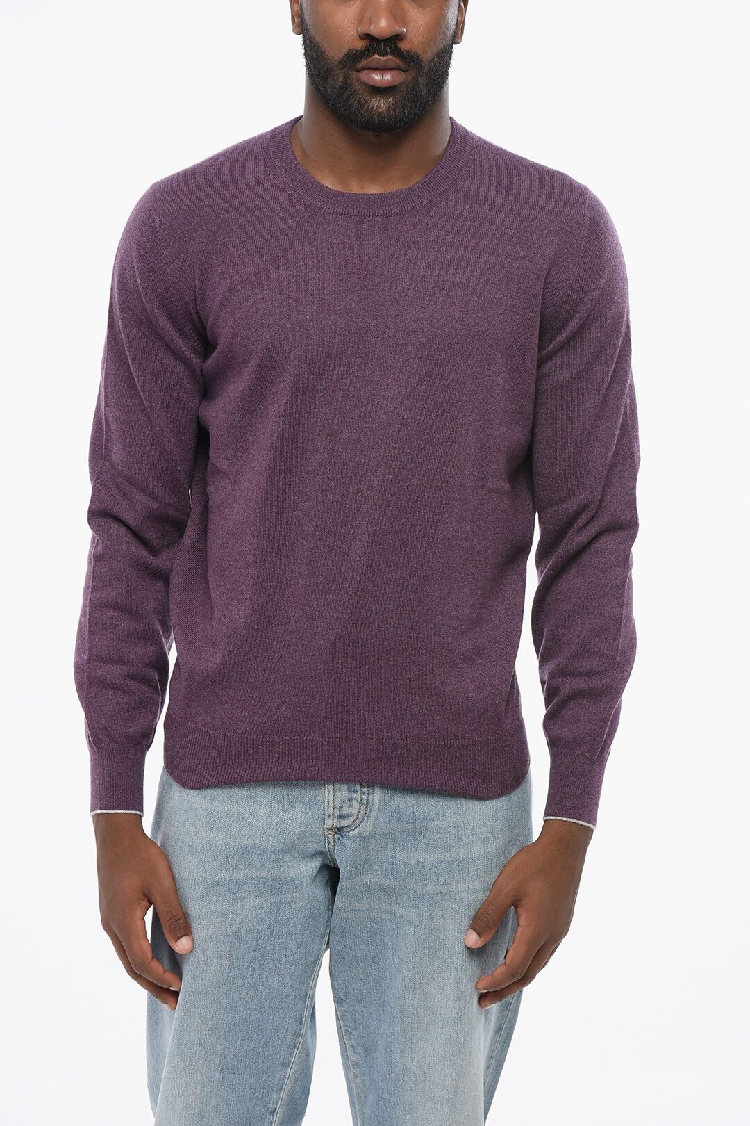 Brunello Cucinelli og1mm0725 Crewneck Pure Cashmere Sweater in Purple Size US S / EU 44-46 / 1 - 1 Thumbnail