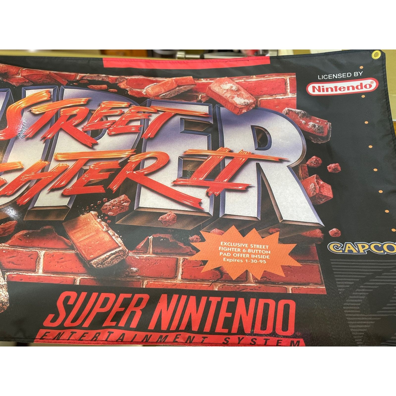 Nintendo Super Street Fighter II 5ft Flag Turbo SNES CAPCOM Nintendo Size ONE SIZE - 3 Thumbnail