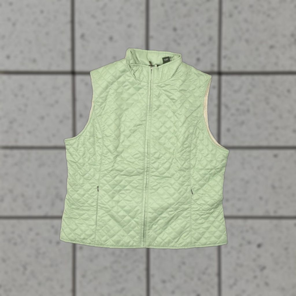 Eddie Bauer Eddie Bauer Women XL Green Quilted Puffer Vest Full Zip Lightweight Mock Neck Vest Size XL / US 12-14 / IT 48-50 - 1 Thumbnail