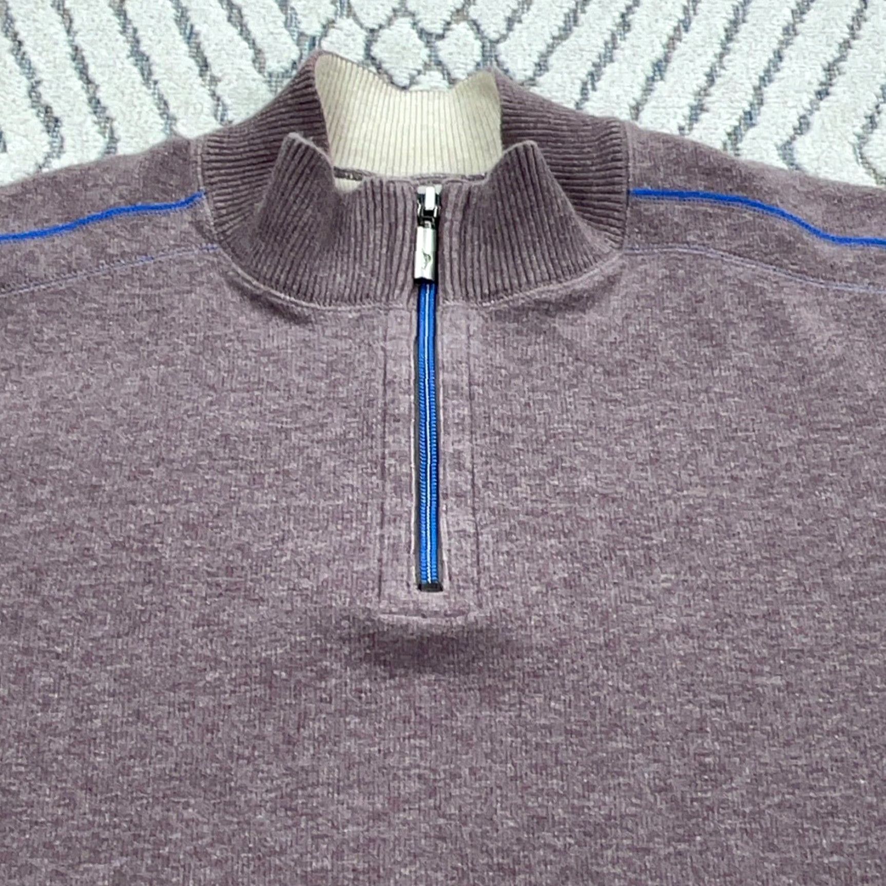 Tommy Bahama Tommy Bahama Sweater Men XL Purple Gray Sweatshirt Pull Over Reversible 1/4 Zip Size US XL / EU 56 / 4 - 2 Thumbnail