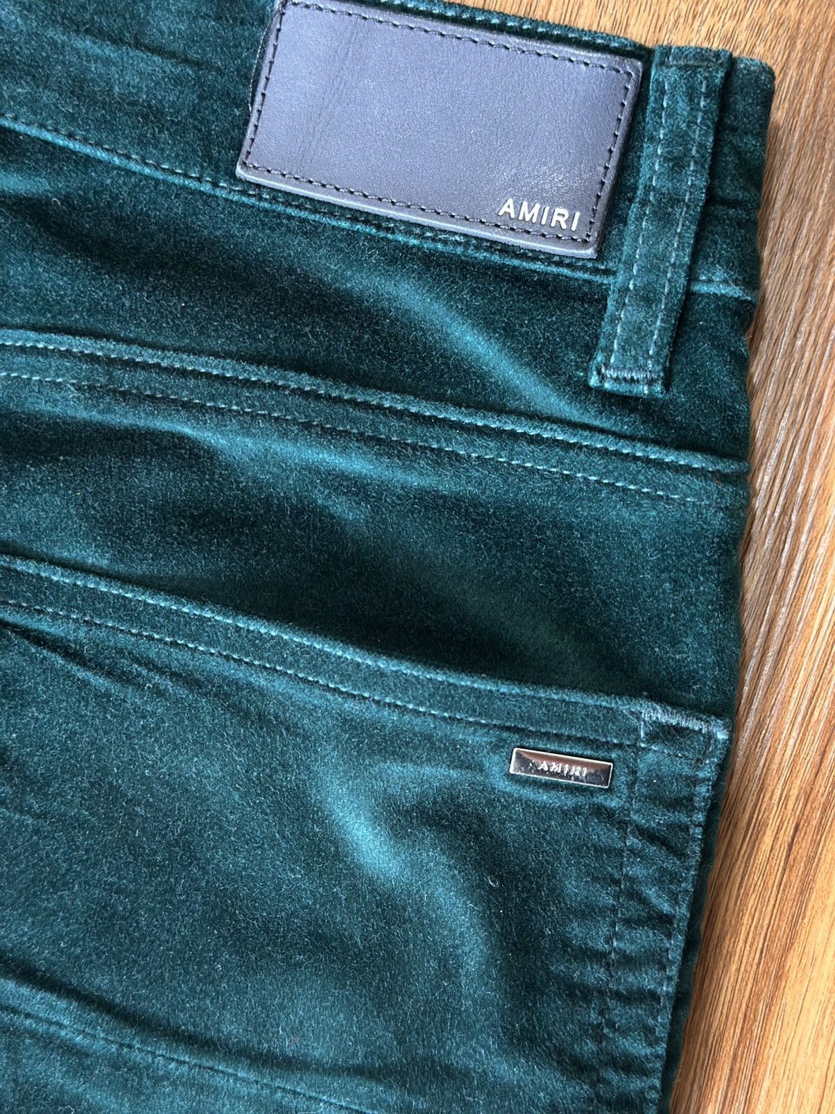 Amiri Amiri Velour Skinny Stack Pants Dark Green Size US 32 / EU 48 - 7 Thumbnail