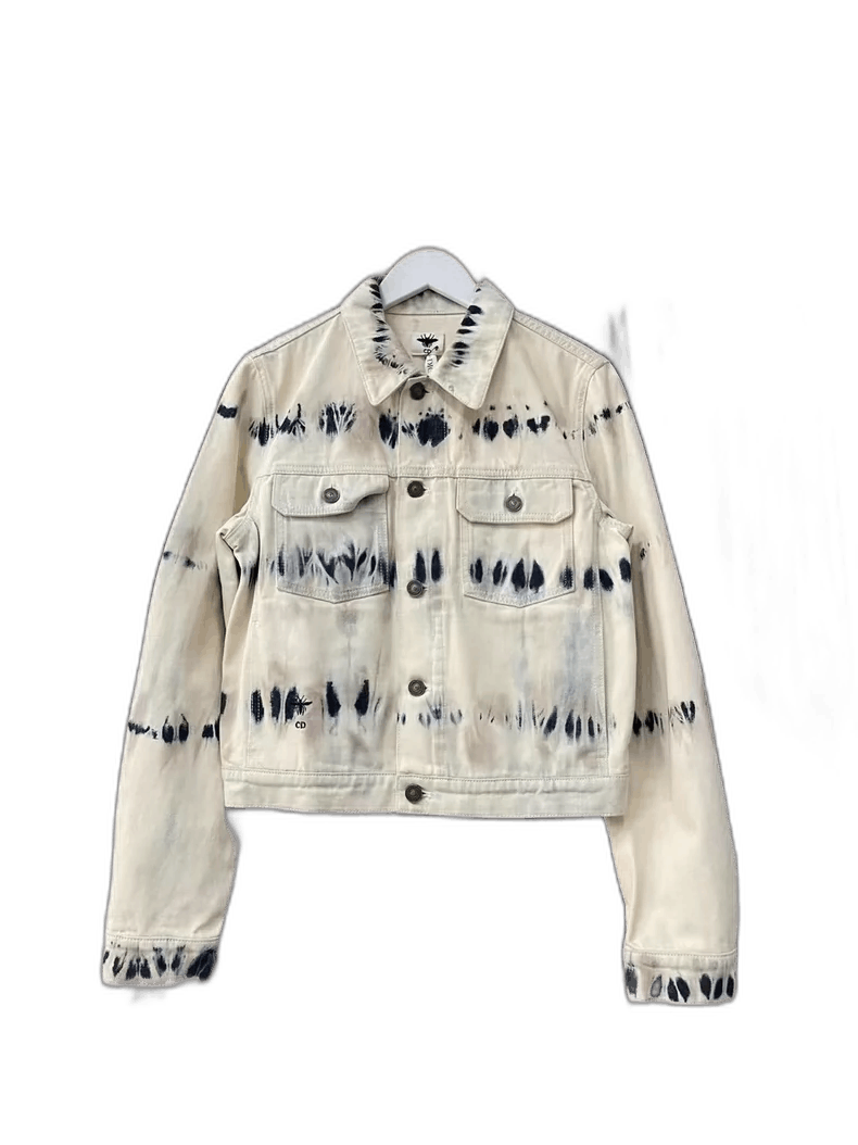 Dior Dior Tie-Dye Denim Jacket in Cream Color Size US M / EU 48-50 / 2 - 1 Thumbnail