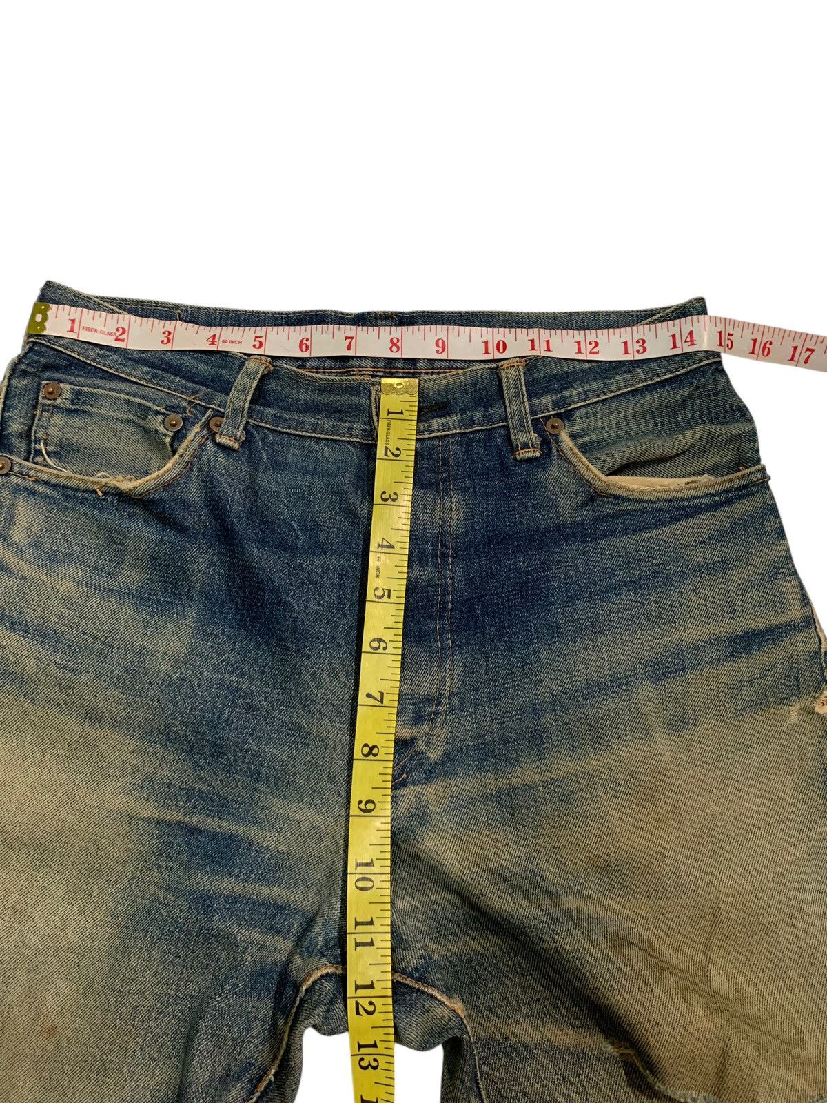Sugar Cane VINTAGE SUGAR CANE SELVEDGE FADED & RUSTY DISTRESSED DENIM Size US 30 / EU 46 - 24 Thumbnail