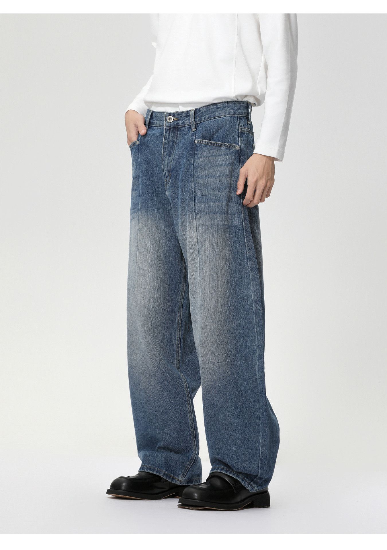 Vintage Men's Japanese Retro Casual Curved Loose Y2K Jeans Size US 32 / EU 48 - 3 Thumbnail