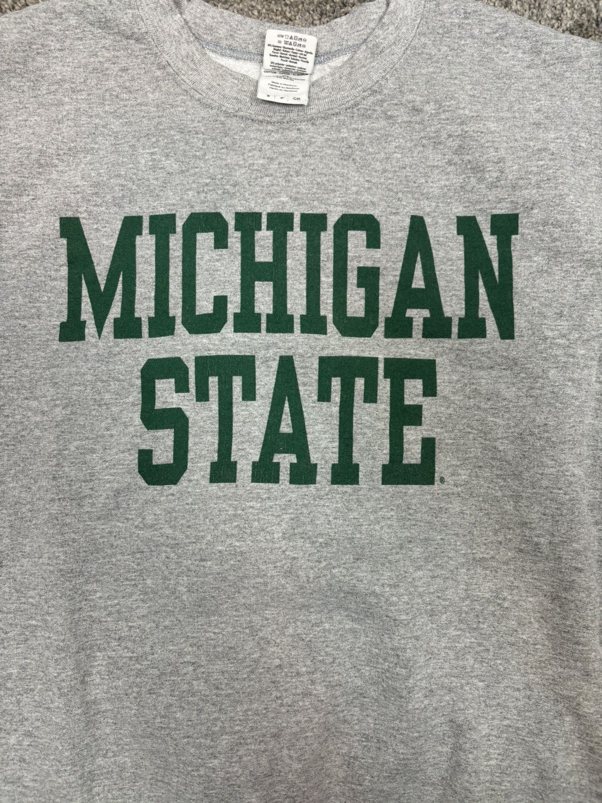 Vintage Y2k gray michigan state spell out crewneck Size US S / EU 44-46 / 1 - 3 Thumbnail