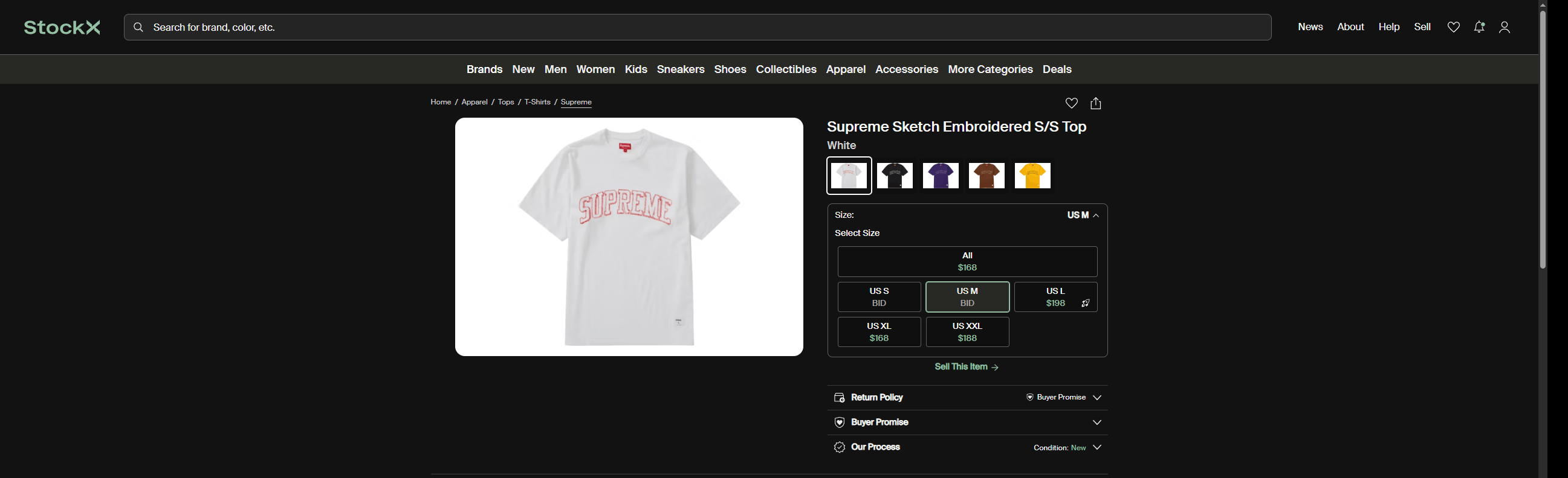 Supreme Supreme Sketch Embroidered S/S Top Medium Size US M / EU 48-50 / 2 - 9 Thumbnail