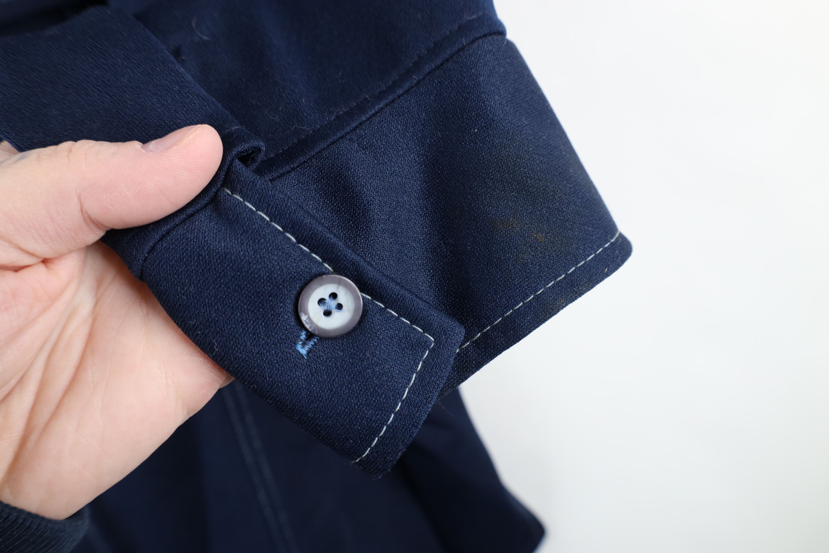 Vintage × Wrangler Vintage 70s Wrangler Knit Button Shirt Jacket Blue USA Size US XL / EU 56 / 4 - 5 Thumbnail
