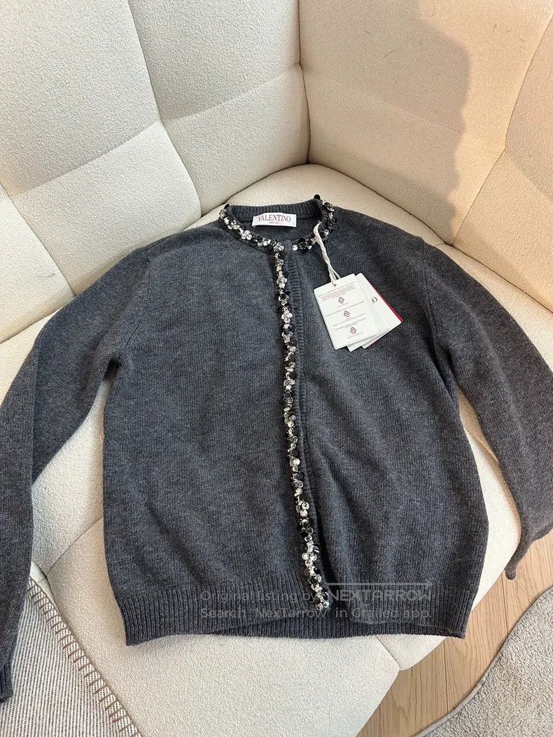 Valentino Valentino Stitched beaded knit cardigan Size M / US 6-8 / IT 42-44 - 2 Thumbnail