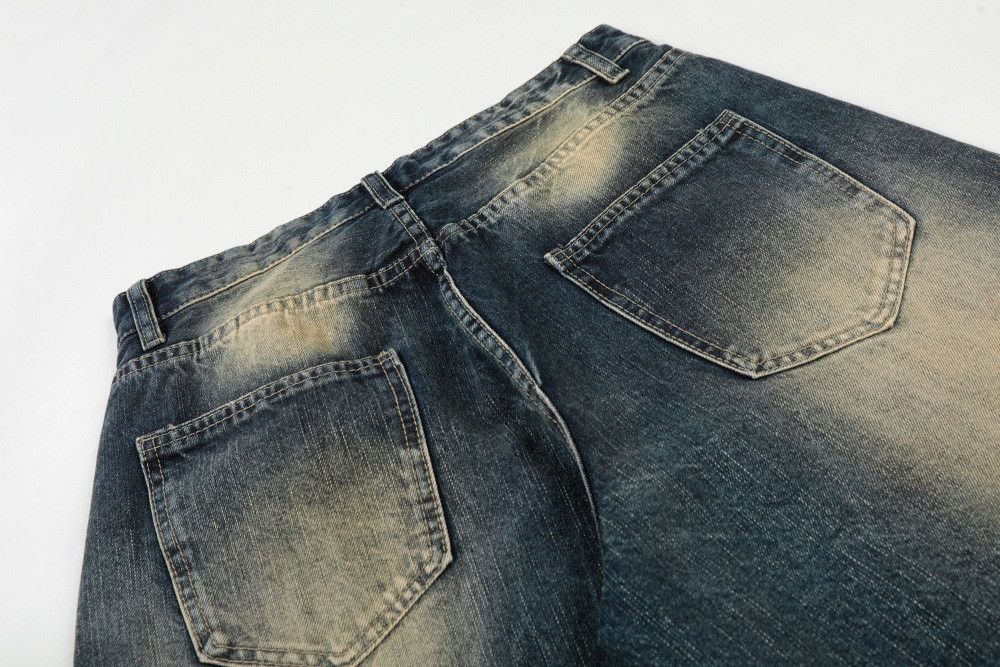 Vintage Men's casual distressed vintage gradient washed denim jeans Size US 32 / EU 48 - 5 Thumbnail