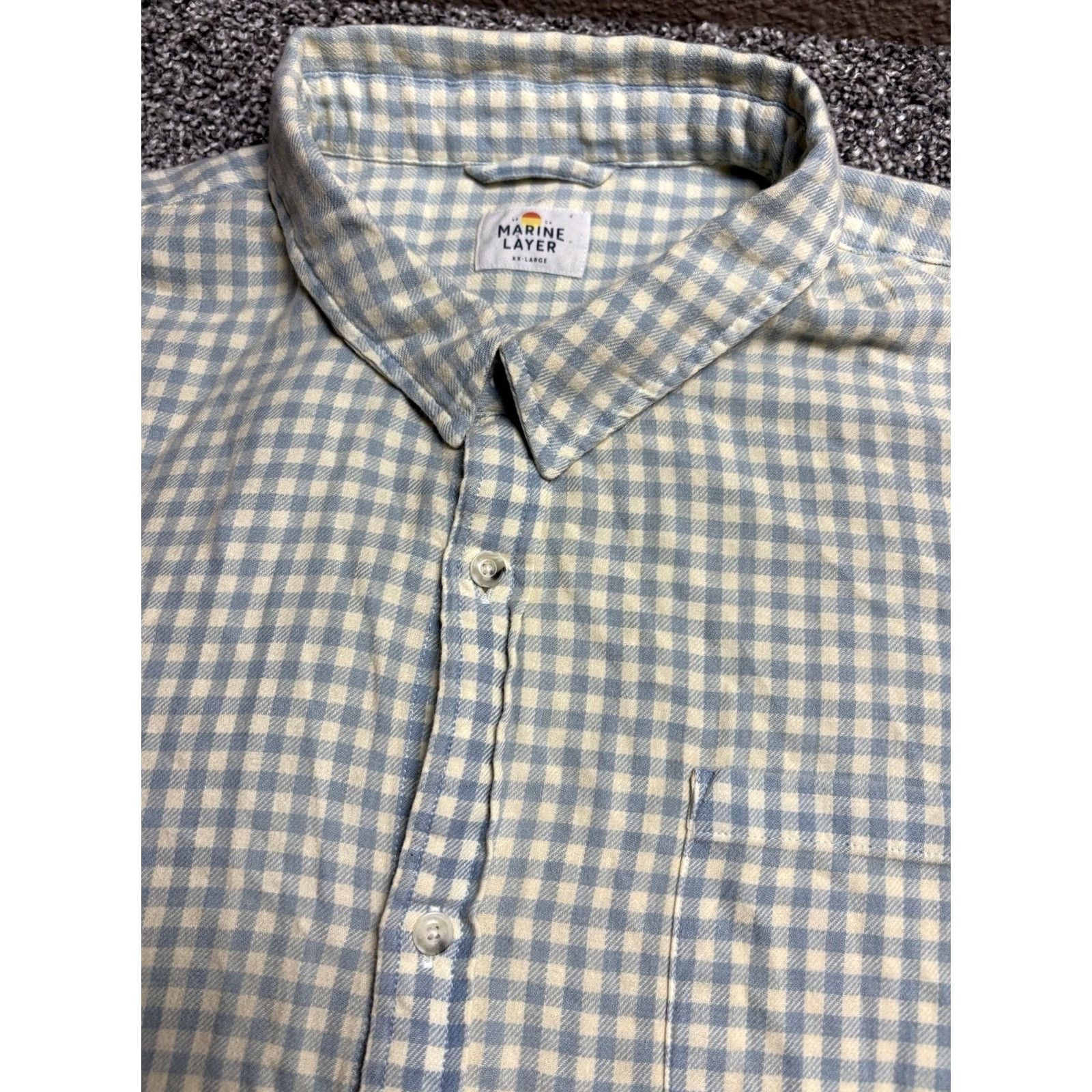 Marine Layer Marine Layer Flannel Shirt Mens 2XL Blue Plaid Button-Front Shacket Size US XXL / EU 58 / 5 - 7 Thumbnail