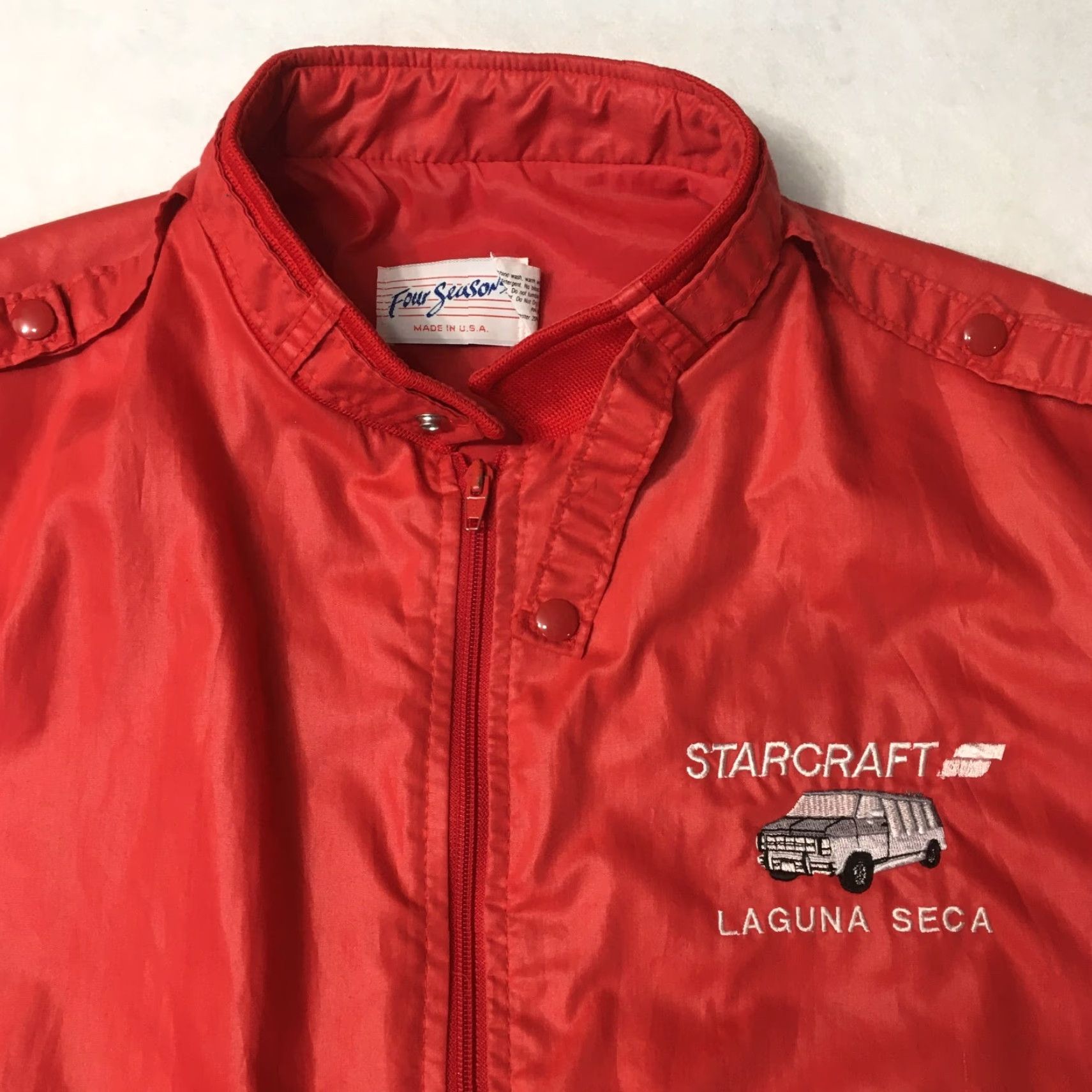 Vintage LAGUNA SECA RACEWAY jacket USA windbreaker racing XL red Vintage four seasons Men Regular XS? Size US XL / EU 56 / 4 - 2 Thumbnail