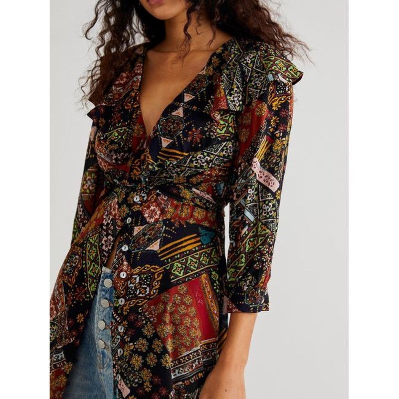 Free People New Free People Lennon Maxi Dress $168 X-SMALL Black Combo Size XS / US 0-2 / IT 36-38 - 2 Thumbnail