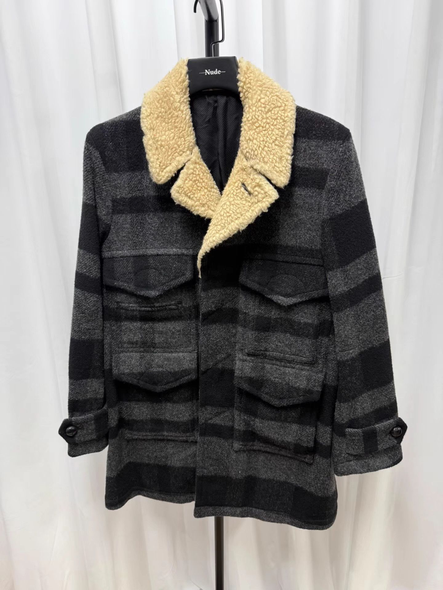 Number (N)ine Number (N)ine 08AW Fur Collar Wool Coat K20 Size US L / EU 52-54 / 3 - 3 Thumbnail