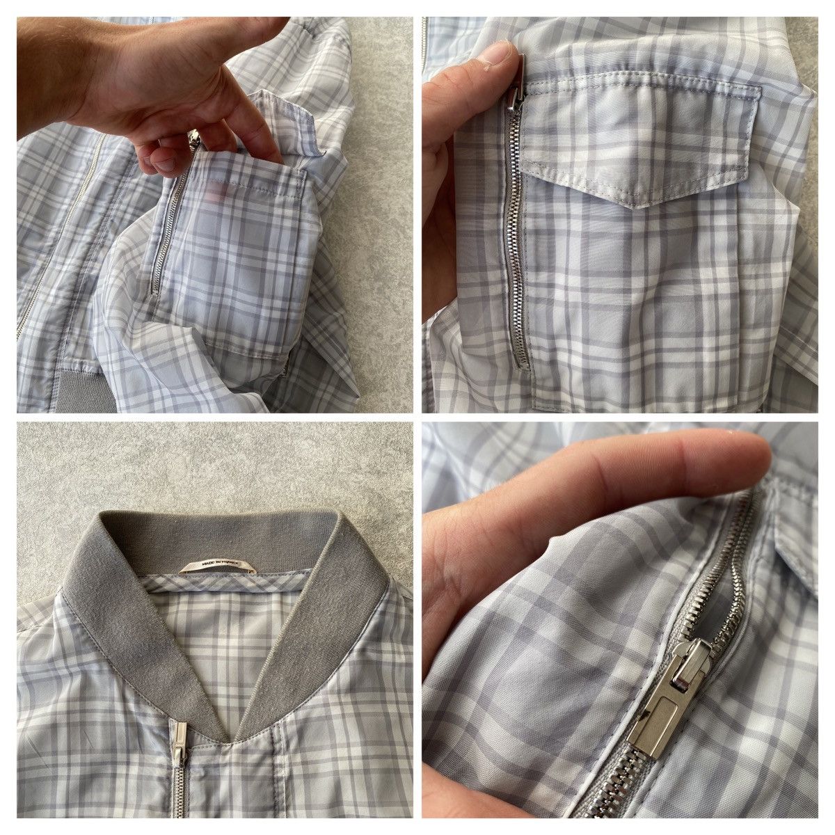 Hermes Vintage Hermès Check Pattern Bomber Jacket Plaid Lightweight Size US L / EU 52-54 / 3 - 13 Thumbnail