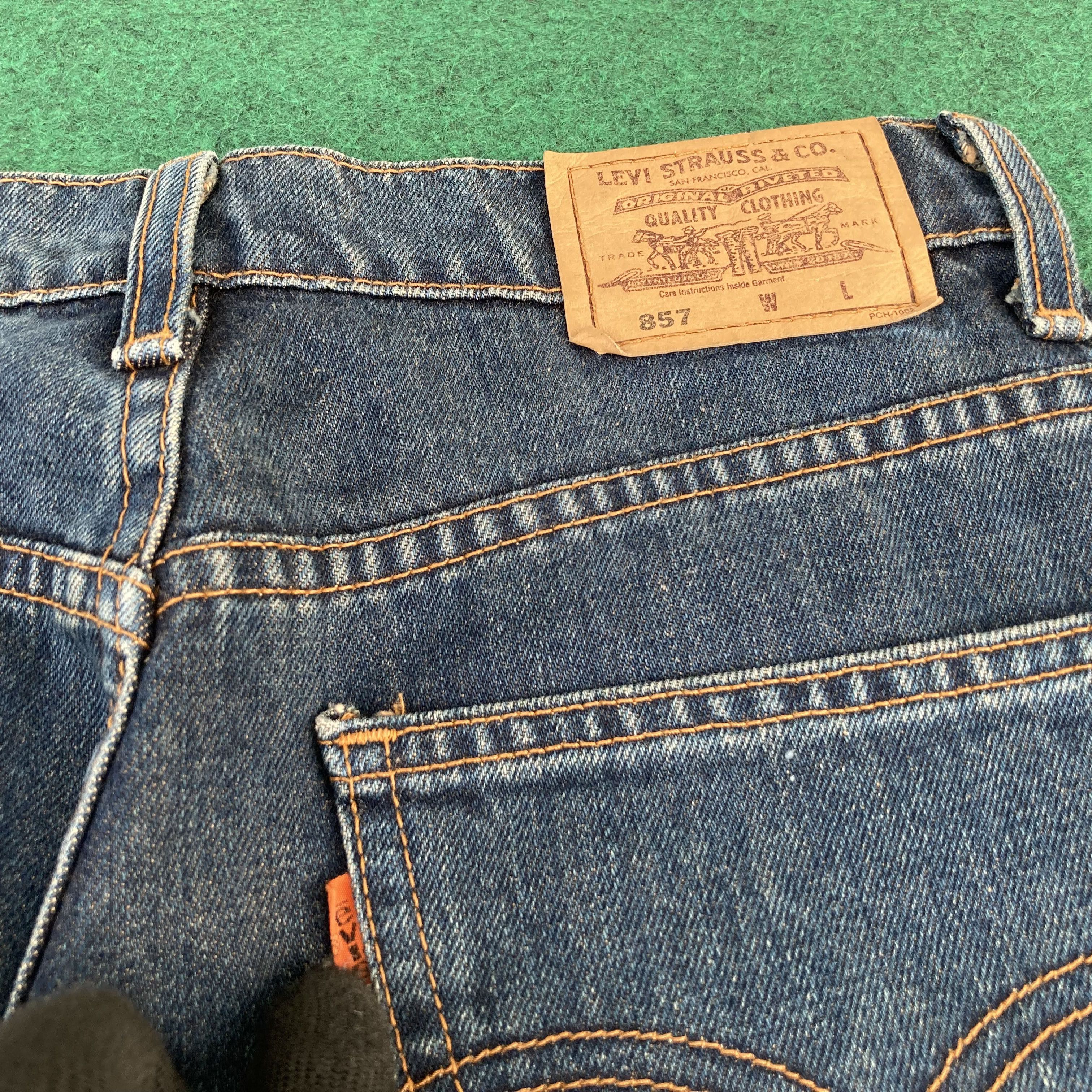 Levi's × Vintage Vtg Levis 857 Orange Tab Flared Denim Bootcut Jeans Size US 26 / EU 42 - 9 Thumbnail
