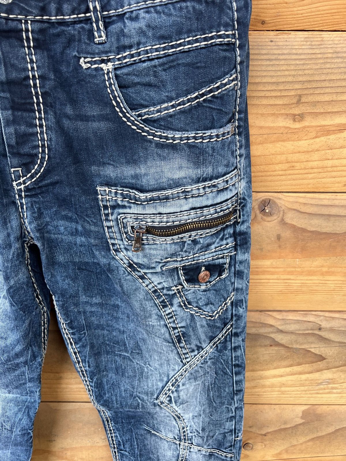If Six Was Nine AVANT GARDE Y2K DENIM PANTS CIPO & BAXX SLIM FIT DOUBLE KNEE Size US 32 / EU 48 - 7 Thumbnail