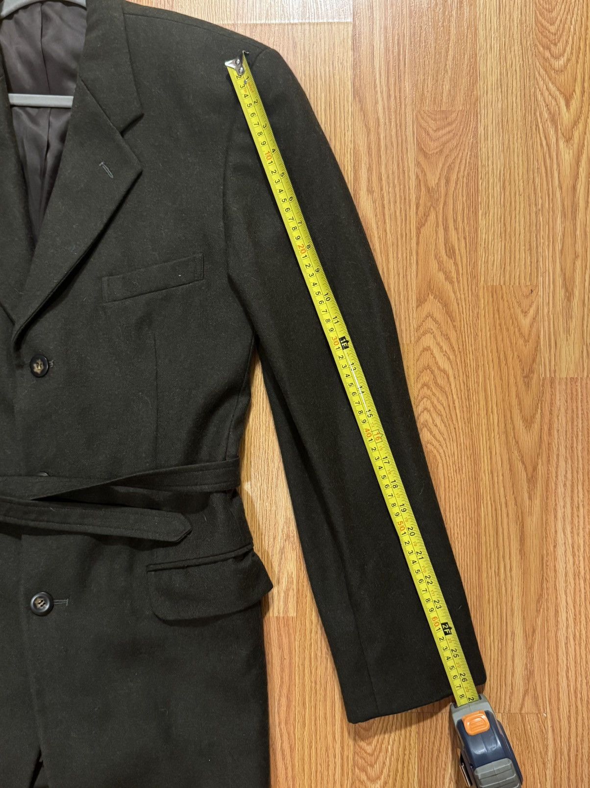 Giuliano Fujiwara Giuliano Fujiwara Belted Wool Blazer Green Minimal Archive Size 50R - 5 Thumbnail