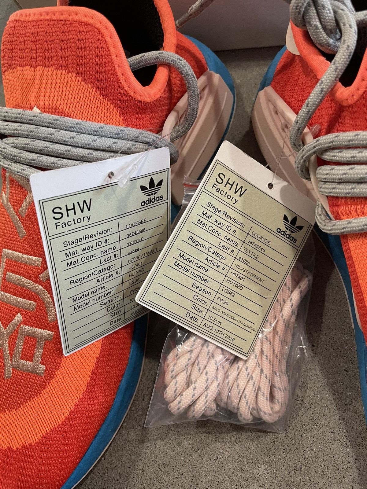 Adidas × Pharrell SAMPLE: Adidas x Pharrell NMD "Bold Orange/Aqua" Size US 11 / EU 44 - 1 Thumbnail