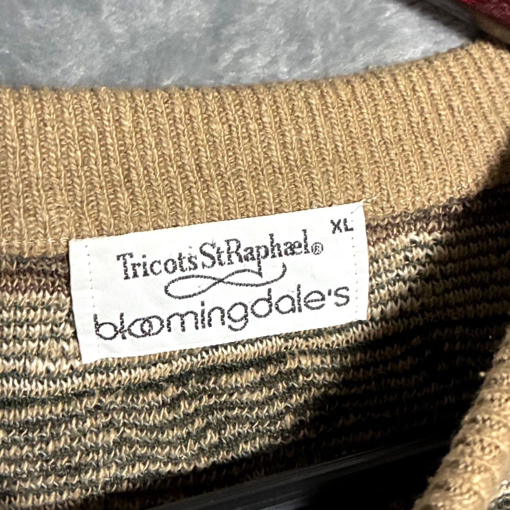 Vintage VINTAGE Tricots St Raphael Bloomingdale's Geometric Knit Sweater Men's XL Brown Size US XL / EU 56 / 4 - 5 Thumbnail