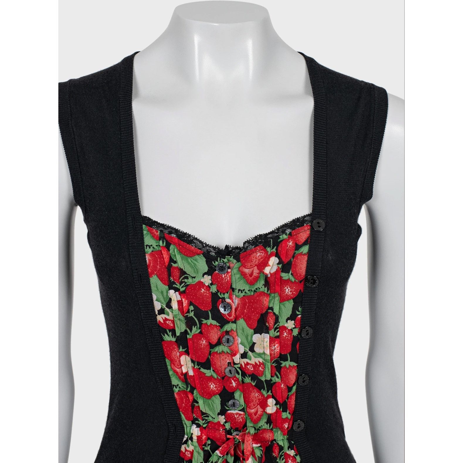Dolce & Gabbana Dolce & Gabbana Black Button-Down Tank Top - Size 38/XS Size XS / US 0-2 / IT 36-38 - 4 Thumbnail