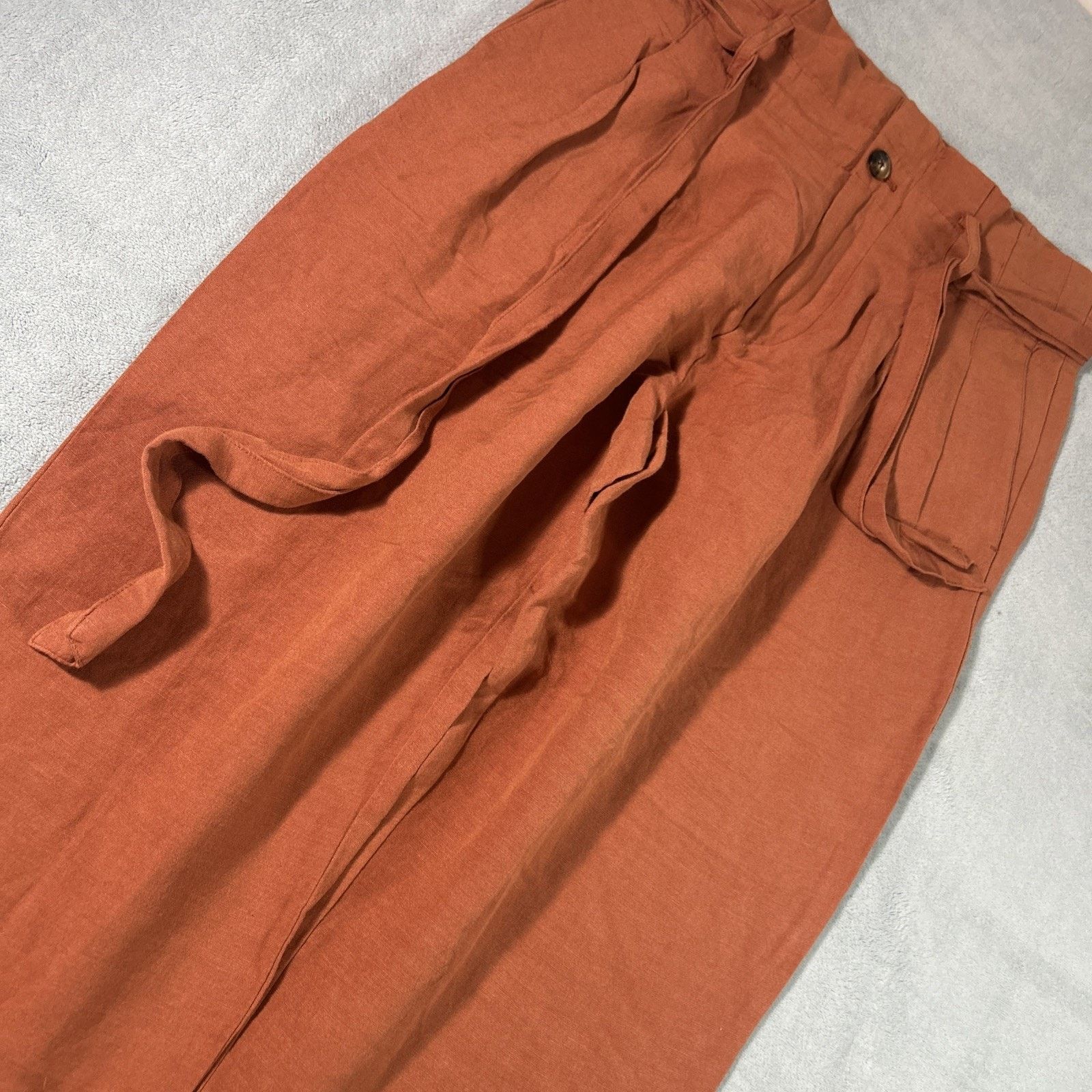 Madewell Baggy Linen Paperbag Pants 28x25 Hamilton Boho Cottage Belt Size 26" / US 2 / IT 38 - 11 Thumbnail