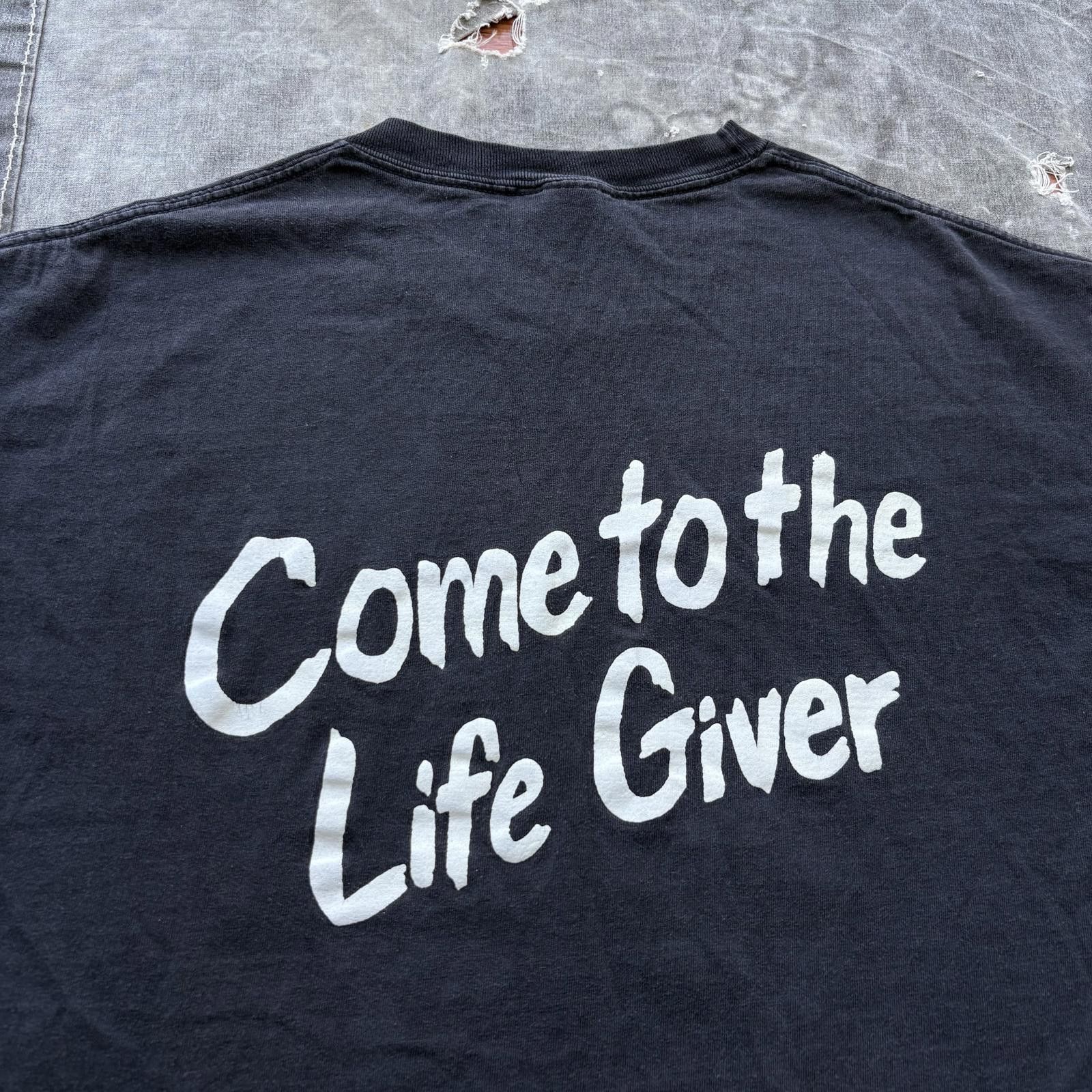 Hanes Vintage 90s Y2K The Witness Jesus Life Giver Religious Shirt Size US L / EU 52-54 / 3 - 6 Thumbnail