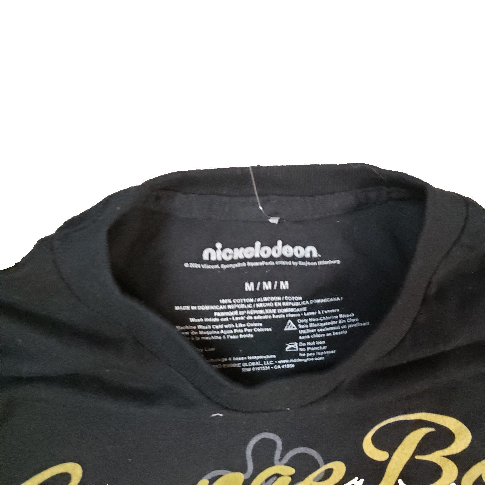Nickelodeon SpongeBob Men's Skull T Shirt Sz Med Black See Description Size US M / EU 48-50 / 2 - 6 Thumbnail
