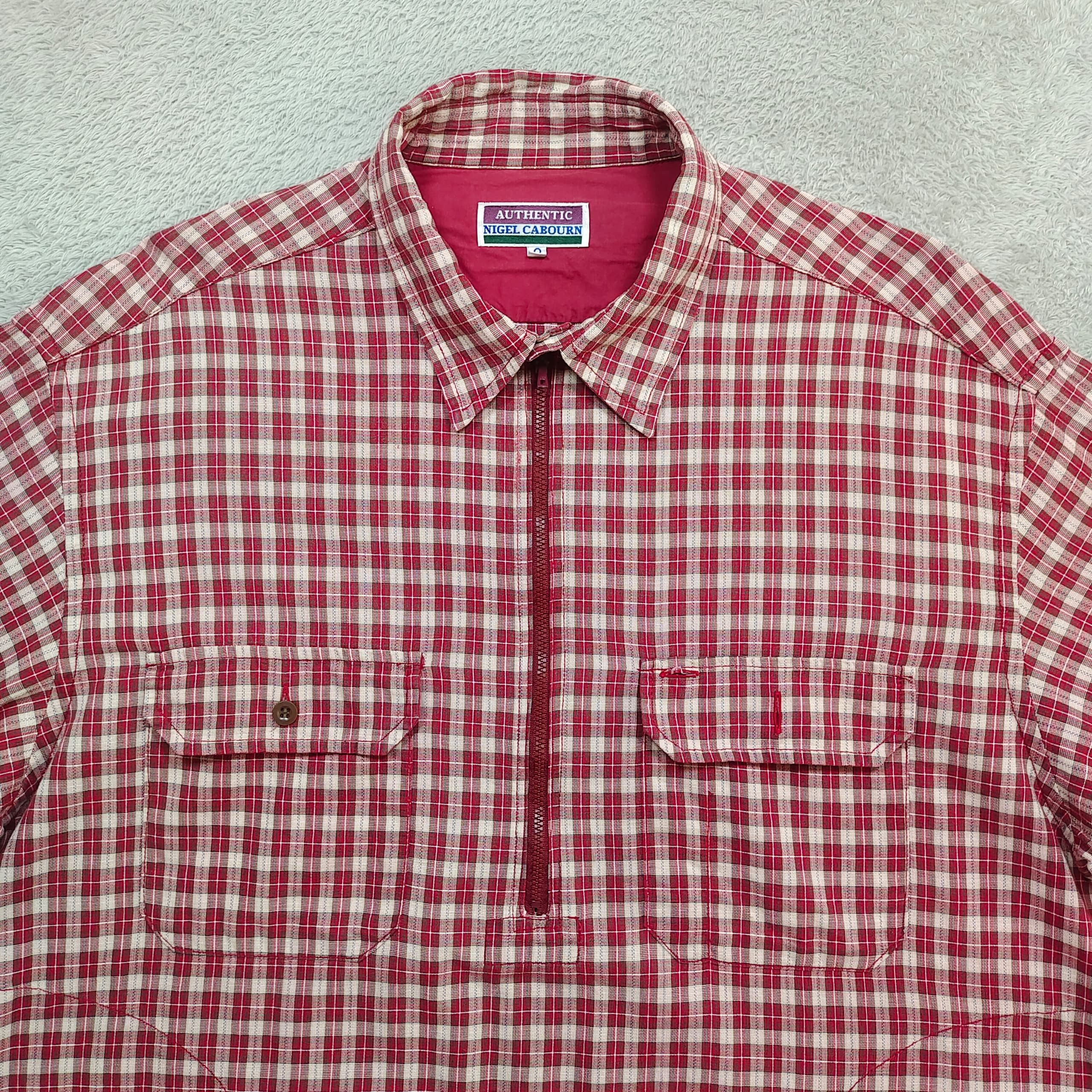 Nigel Cabourn Vintage Nigel Cabourn Authentic Red Gingham Half-Zip Smock Size US L / EU 52-54 / 3 - 3 Thumbnail