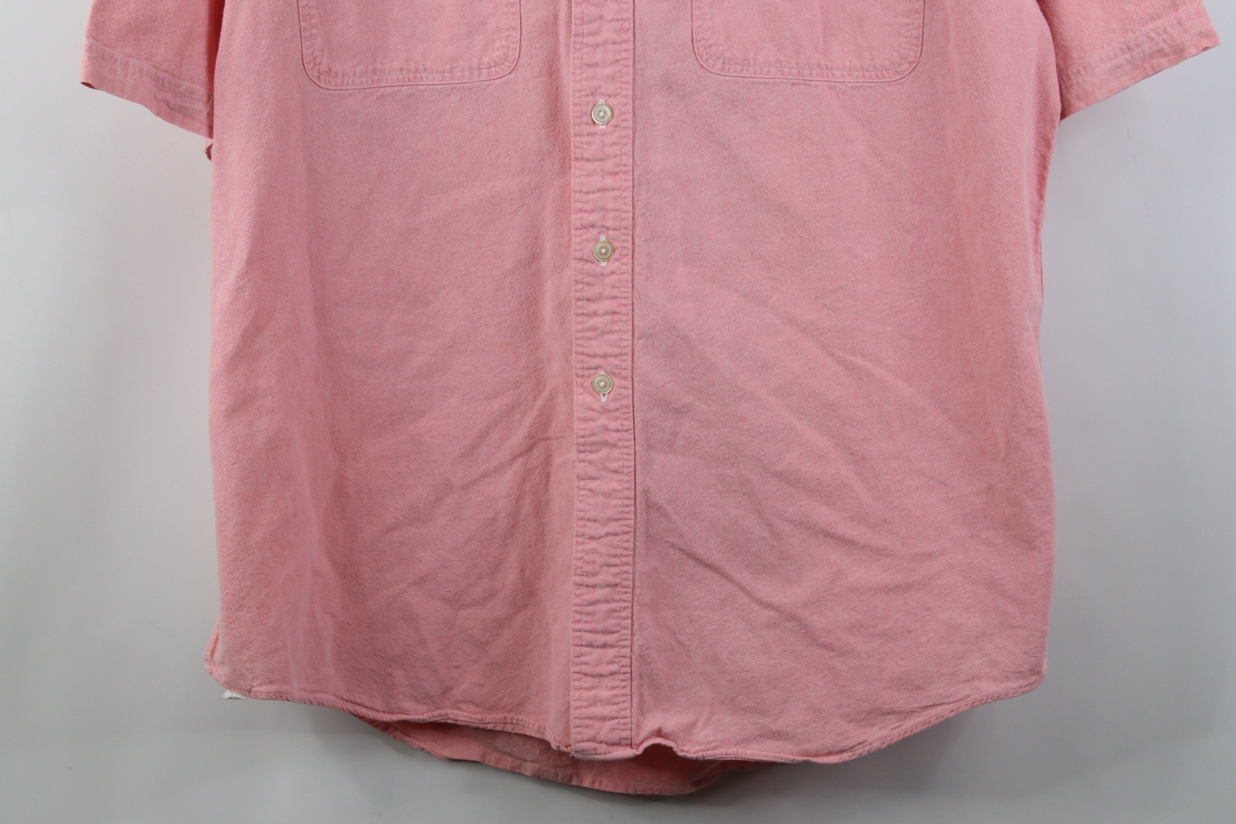 Lands' End Vintage 90s Lands End Short Sleeve Collared Button Shirt Size US L / EU 52-54 / 3 - 3 Thumbnail