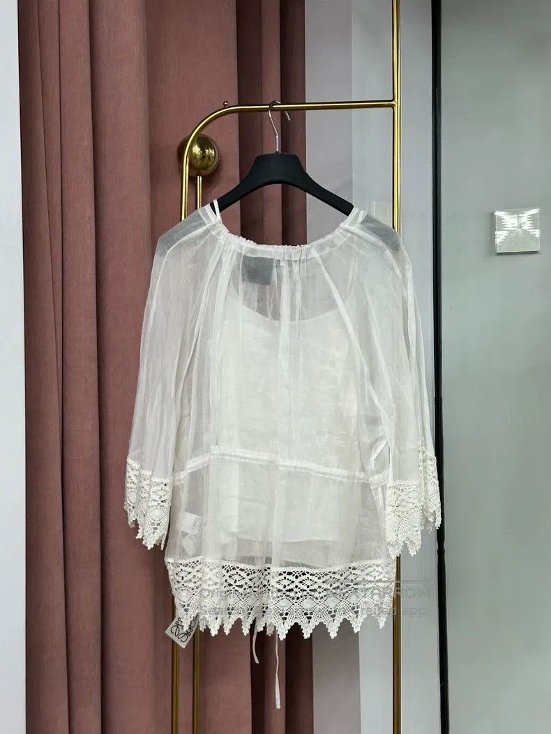 Loewe Loewe White lace blouse Size XXS / US 00 / IT 34 - 3 Thumbnail