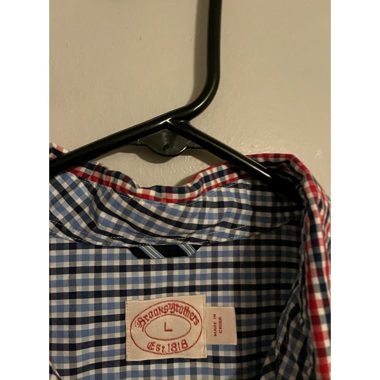 Brooks Brothers Brooks Brothers Color Block Red Blue Gingham Plaid Button Up Shirt Mens Large Size US L / EU 52-54 / 3 - 3 Thumbnail