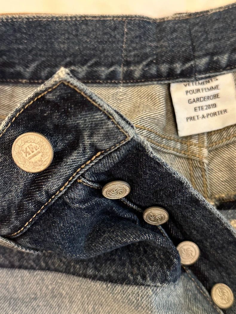 Vetements Vetements size xs Paneled straight leg jeans 2506-Nextarro Size US 28 / EU 44 - 3 Thumbnail