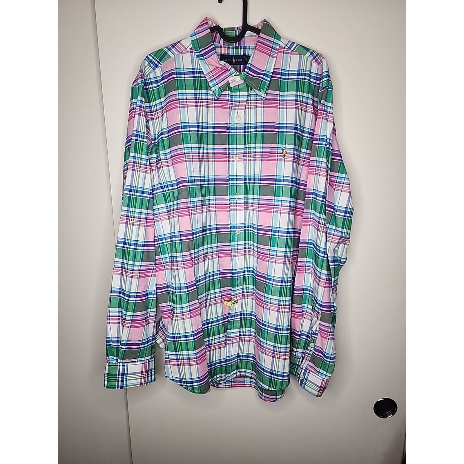 Polo Ralph Lauren Ralph Lauren Shirt Mens XLarge Down Flesh Pony Plaid Pink Size US XL / EU 56 / 4 - 1 Thumbnail