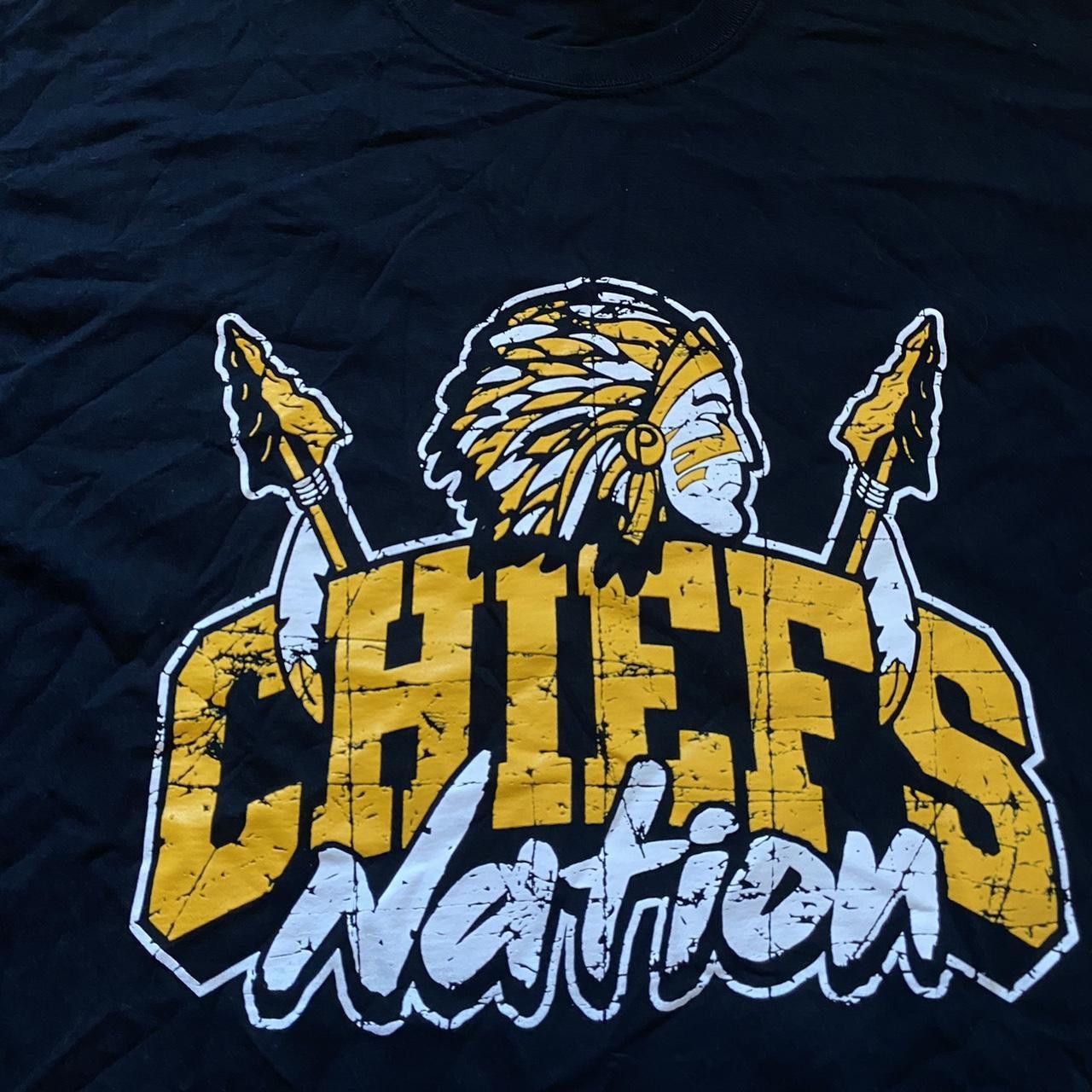 Gildan 1990s Chiefs Nation black and yellow tee Big Print Size US L / EU 52-54 / 3 - 3 Thumbnail
