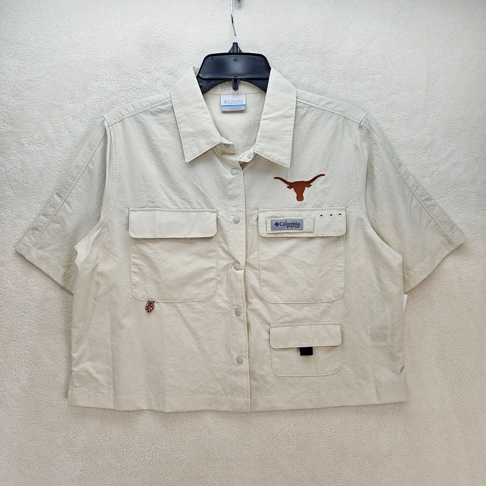 Columbia COLUMBIA SPW WOMEN'S M CROPPED BUTTON UP TEXAS LONG HORN PFG Size M / US 6-8 / IT 42-44 - 1 Thumbnail