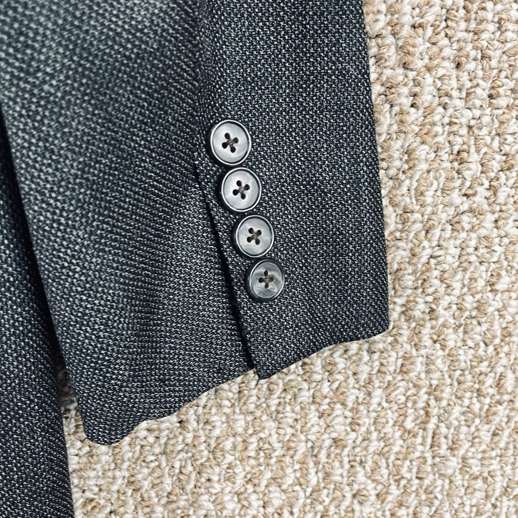 Joseph Abboud VINTAGE Joseph Abboud Blazer Men's 41 Double-Breasted Wool Gray Charcoal Notch Lapel Solid Size 42R - 4 Thumbnail