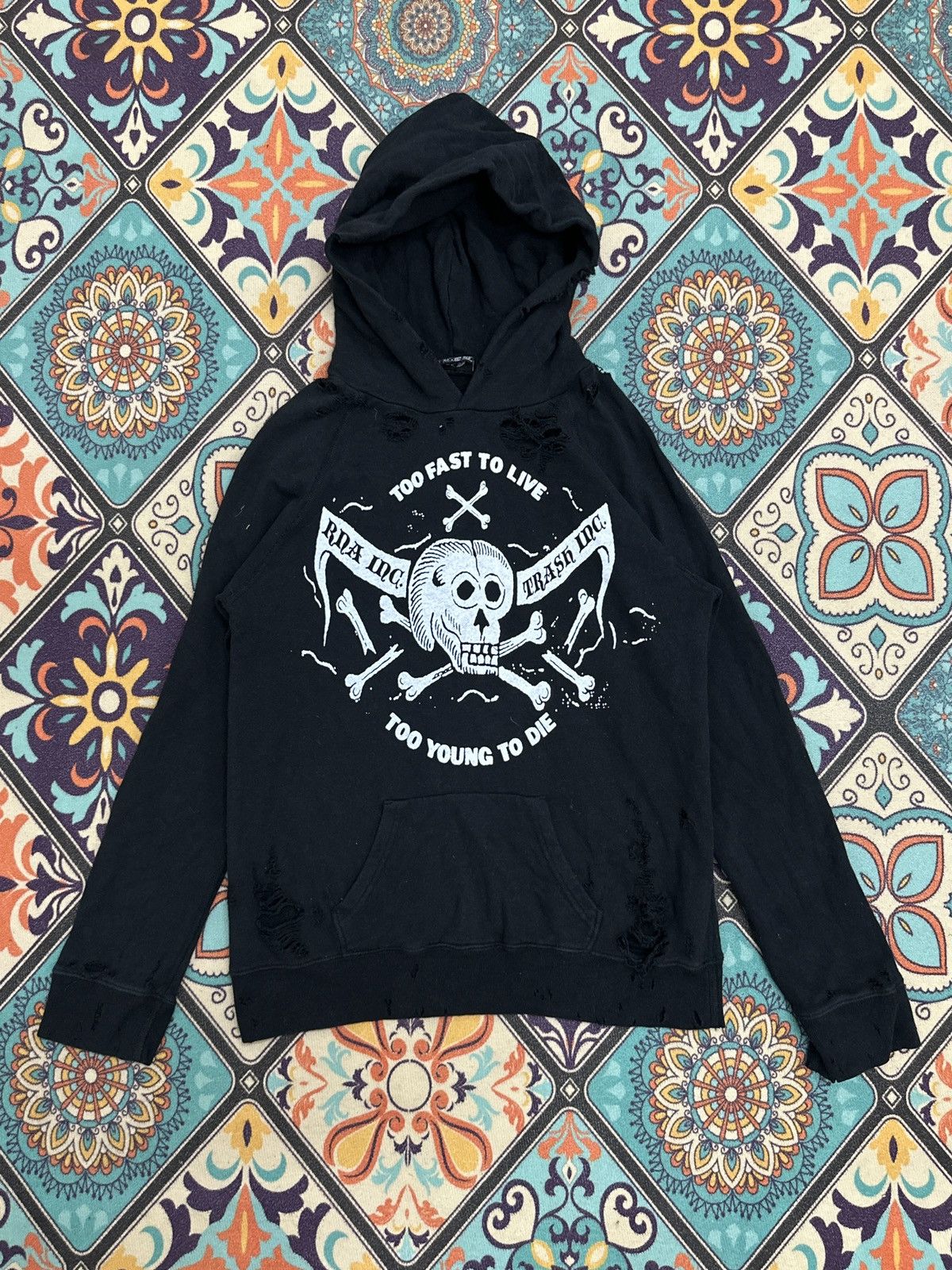Japanese Brand RNA Japanese “Too Fast To Live Too Young To Die” Distressed Size US M / EU 48-50 / 2 - 2 Thumbnail