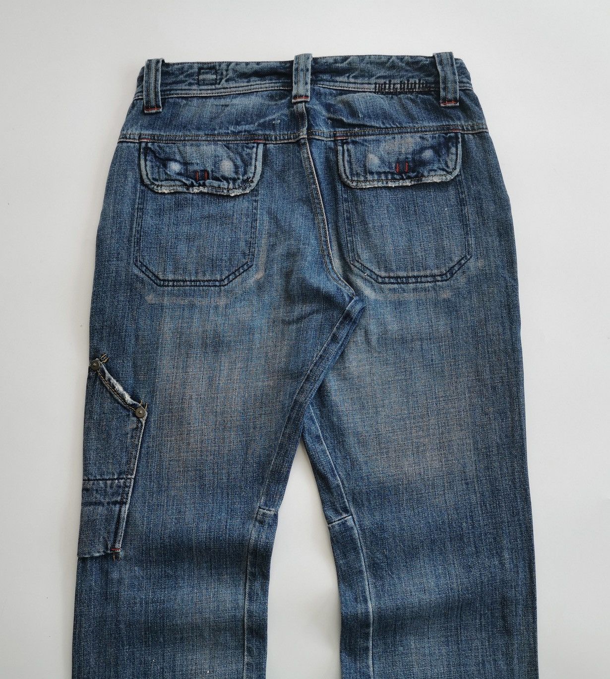 Kapital Bartack Work Dept Patch Pockets Distressed Denim Jeans Size US 29 - 6 Thumbnail
