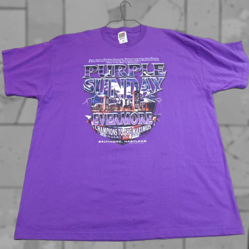 Champion VINTAGE Baltimore Ravens Shirt 2XL Purple Superbowl Champions 2001 Jersey T-Shirt Men Purple Ravens 2001 Boys Mens Size US XXL / EU 58 / 5 - 1 Thumbnail
