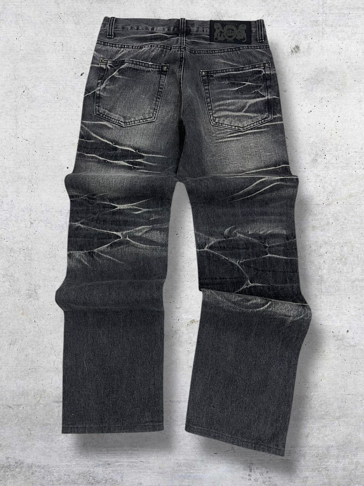 LOWBOX VINTAGE LOWBOX JAPAN OG 90S DESIGNER 3D WHISKER EFFECT DENIM Size US 29 - 8 Thumbnail