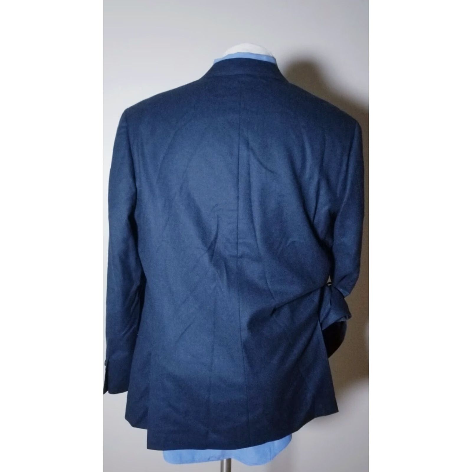 J.Crew J Crew Blazer Shirt Wool Flannel Blue 44R VBC J.CREW Notch Lapel Single-Breasted Two-Button Regular Mens Blazer Jacket Size 44R - 4 Thumbnail