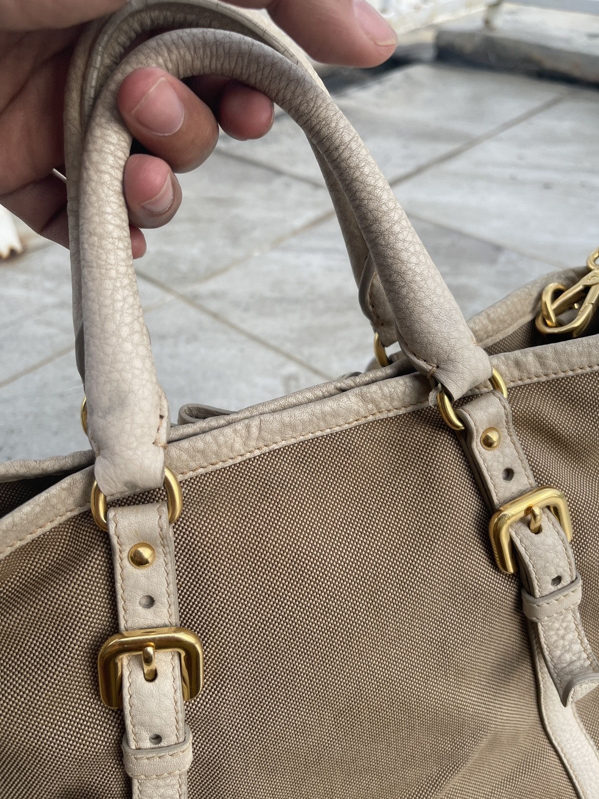Prada Prada Logo Jacquard Canvas Bag Size ONE SIZE - 12 Thumbnail