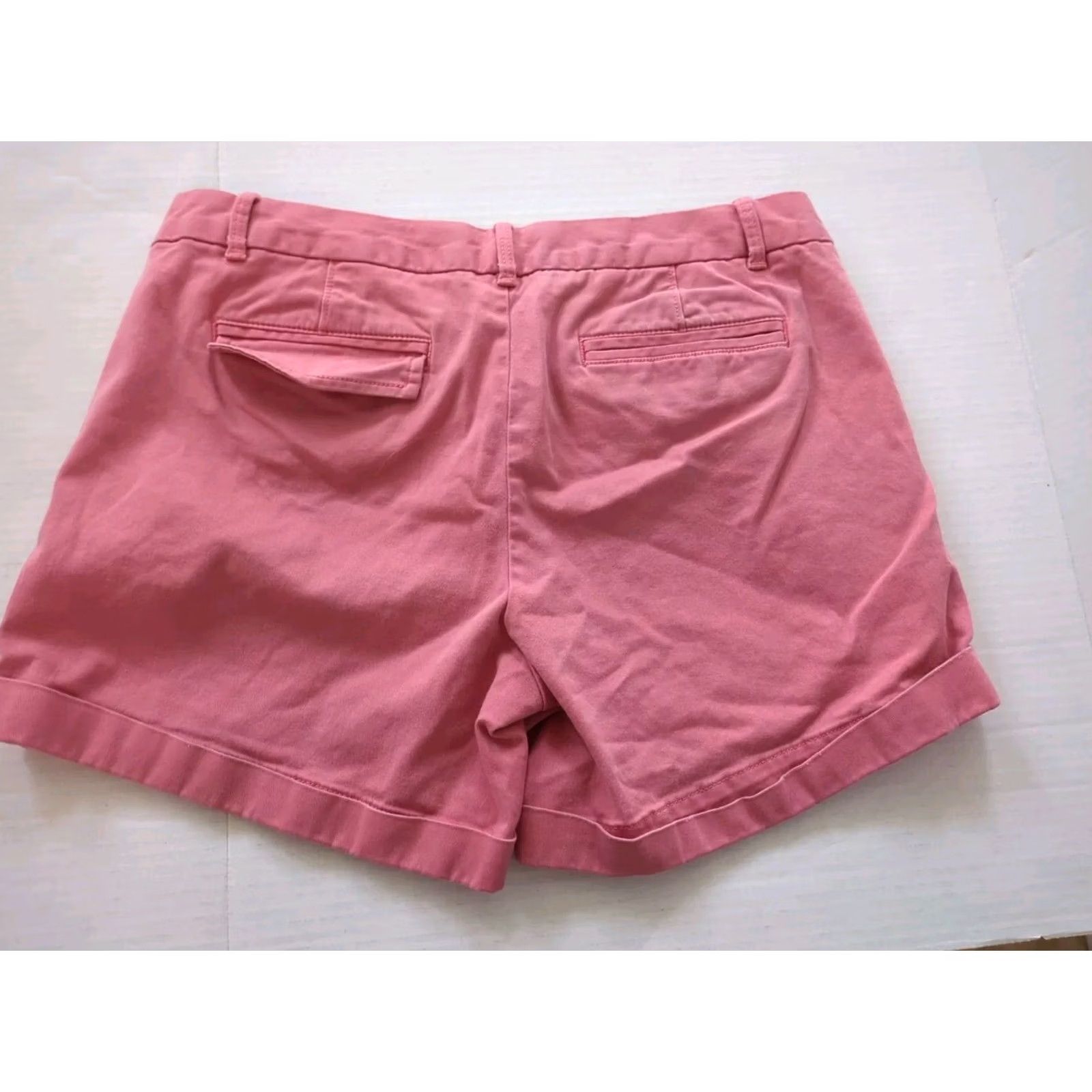 Banana Republic Banana Republic Shorts Women 8 Pink Salmon Coral Chino Casual Travel Woven Cotton Linen Flat Front Pockets 4in Inseam Regular Size 30" / US 8 / IT 44 - 3 Thumbnail