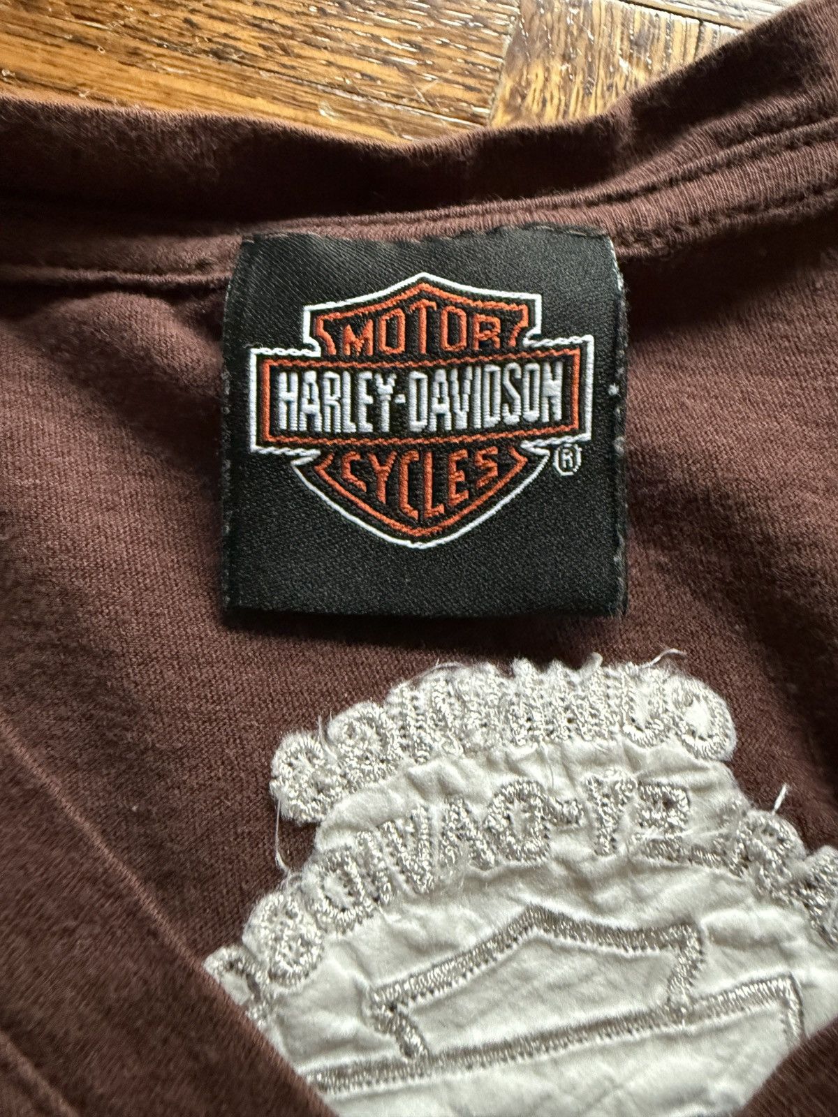 Harley Davidson Vintage Y2K Harley Davidson Embroidered Script Tee Size L / US 10 / IT 46 - 3 Thumbnail