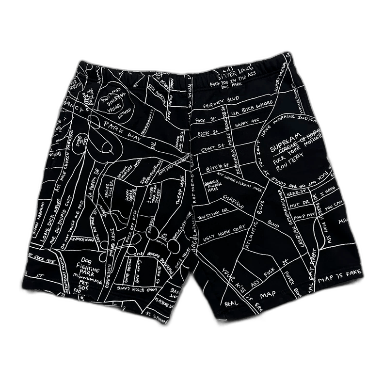 Supreme Supreme Black and White Map Print Shorts Size US 34 / EU 50 - 1 Thumbnail