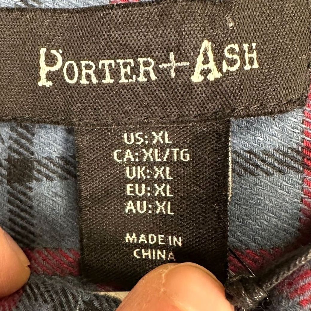 ASH VINTAGE Porter Ash Flannel Shirt Men XL Blue Plaid Cashmere Blend Button Down Pocket NEW Size US XL / EU 56 / 4 - 4 Thumbnail