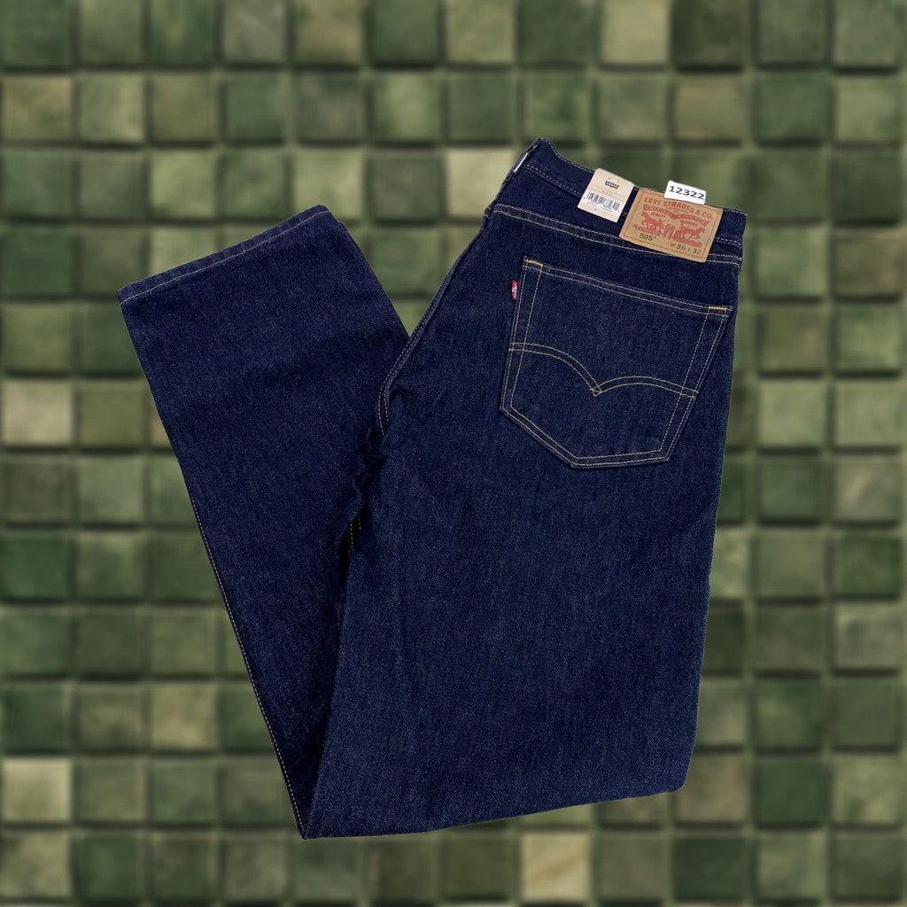 Levi's Levi’s 505 Regular Fit Straight Leg Jeans Men 36x32 Dark Wash Denim Cotton Blend Blue NWT-12322 Size US 36 / EU 52 - 1 Thumbnail