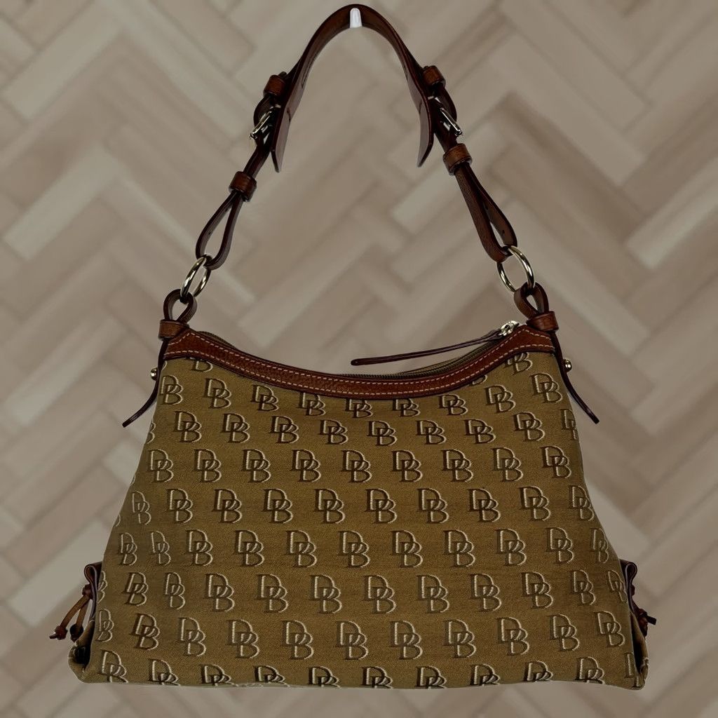 Dooney & Bourke Dooney & Bourke Monogram Hobo Bag Prairie Winds Anniversary Brown Leather Monogram Zipper Bag Women Medium Size ONE SIZE - 1 Thumbnail